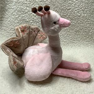 Lambs and Ivy Pink Peacock Plush Stuffed Animal Toy